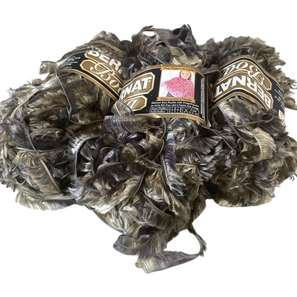 Bernat Boa Yarn Bulky 50g 71 Yds Sage 100% Polyester Lot of 3